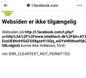 Er dit link på Facebook opdateret til SSL ?